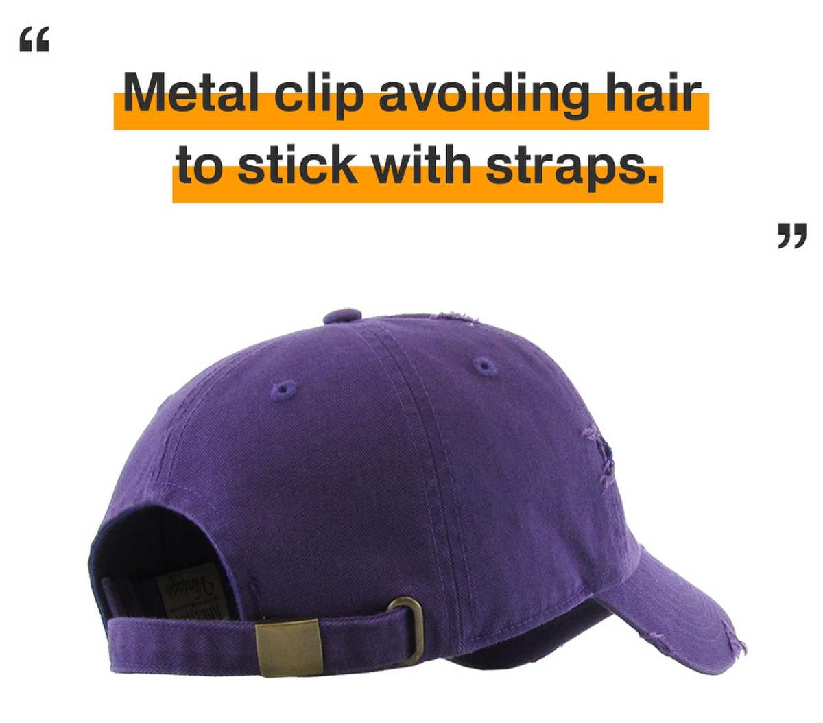 Purple Distressed Vintage Baseball Cap Back Side View